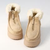 ベージュ | 4.5cmヒール 裏起毛 ボア 厚底ファーブーツ ☆6368 | LibertyDoll