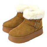 4.5cmヒール 裏起毛 ボア 厚底ベルトデザインムートンブーツ ☆6414 | LibertyDoll | 詳細画像10 