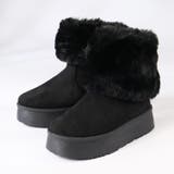 ブラック | 4.5cmヒール 厚底ファーカバーブーツ ☆6416 | LibertyDoll