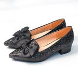 ブラックグリッター | 4cmヒール ワンピース オフィス パーティー パンプス ☆1024 | LibertyDoll