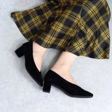 ブラックスエード | スクエアトゥ5cmチャンキーヒールパンプス ☆1136 | LibertyDoll