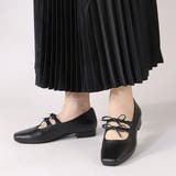 ブラック | ダブルリボンスクエアパンプス154-1199 | LibertyDoll