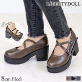 厚底クロスストラップパンプス154-3061 | LibertyDoll | 詳細画像1 