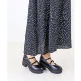 ブラック | 厚底クロスストラップパンプス154-3061 | LibertyDoll