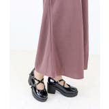 ブラックエナメル | 厚底クロスストラップパンプス154-3061 | LibertyDoll