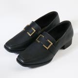 ブラック | 3cmヒール オフィス フォーマル スクエアビットローファー ☆3070 | LibertyDoll