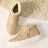 ベージュ | 3.5cmヒール ワンピース 韓国ファッション ボアスニーカー ☆3210 | LibertyDoll