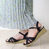 ブラック | 4cmヒールアンクルストラップサンダル☆4078 | LibertyDoll