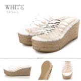 ホワイト | 7.5cmウェッジヒール クリアサンダル ☆4108 | LibertyDoll