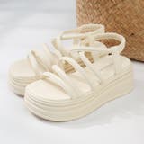 アイボリー | 6cmヒール ワンピース セットアップ 厚底コードサンダル ☆4188 | LibertyDoll