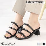 6cmヒール オフィス フォーマル トリプルリボンサンダル☆4202 | LibertyDoll | 詳細画像1