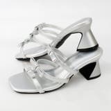 シルバー | 6cmヒール オフィス フォーマル トリプルリボンサンダル☆4202 | LibertyDoll