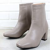 グレージュ | スクエアトゥヒールブーツ ☆9044 | LibertyDoll