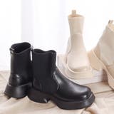 4.5cmヒール スクエア厚底リブニットブーツ ☆9136 | LibertyDoll | 詳細画像11 