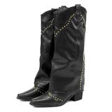 5.5cmヒール スタッズウエスタンカバーロングブーツ ☆9162 | LibertyDoll | 詳細画像9