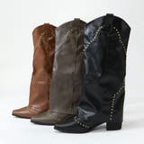 5.5cmヒール スタッズウエスタンカバーロングブーツ ☆9162 | LibertyDoll | 詳細画像5