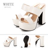 ホワイト | 13cmチャンキーヒール ストームツーバンドサンダル ☆1550 | LibertyDoll