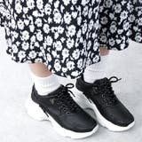 ブラック | 軽量 約6.5cmソール厚底ダッドスニーカー ☆1556 | LibertyDoll