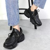 オールブラック | 厚底モードスニーカー《約6.5cmソール》☆1558 | LibertyDoll
