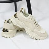 ベージュ | パーツ付き4.5cm厚底メッシュダッドスニーカー☆1579 | LibertyDoll