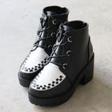 ブラックホワイト | 8cmヒール 韓国ファッション ストリート | LibertyDoll