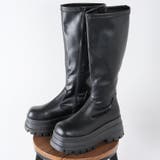 ブラック | 7.5cmヒール ボリュームストレッチロングブーツ ☆1669 | LibertyDoll