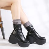 11cmヒール オフィス カジュアル 厚底ストレッチブーツ ☆1903 | LibertyDoll | 詳細画像6 