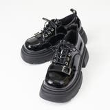 ブラックエナメル | 6cmヒール ワンピース パーティー 厚底レースアップシューズ ☆1908 | LibertyDoll