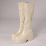 アイボリー | オフィス カジュアル 厚底ストレッチロングブーツ ☆1911 | LibertyDoll