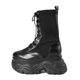 9.5cmヒール 厚底9ホールレースアップニットブーツ ☆1914 | LibertyDoll | 詳細画像6 