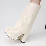 アイボリーPU | 10cmヒール ワンピース オフィス 厚底カバーブーツ ☆2200 | LibertyDoll