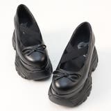 ブラックPU | 9.5cmヒール ワンピース セットアップ 厚底バレエシューズ ☆2204 | LibertyDoll