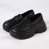 オールブラック | オフィス カジュアル セットアップ 軽量厚底ローファースニーカー ☆2232 | LibertyDoll