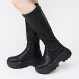 ブラックPU | 6cmヒール ワンピース オフィス 厚底ロングブーツ ☆2239 | LibertyDoll