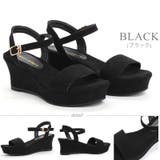 ブラック | 6cmウエッジヒールストラップサンダル ☆5435 | LibertyDoll
