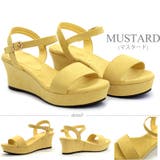 マスタード | 6cmウエッジヒールストラップサンダル ☆5435 | LibertyDoll