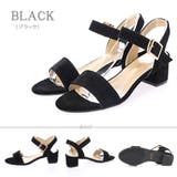 ブラック | チャンキーヒールセパレートストラップサンダル ☆5597 | LibertyDoll