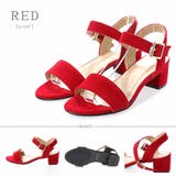 レッド | チャンキーヒールセパレートストラップサンダル ☆5597 | LibertyDoll