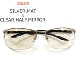 SILVER.MAT××CLEAR.HALF.MIRROR | サングラス 伊達メガネ ちょい悪 | MERRY PLEASURE