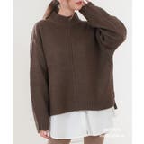 ブラウン | ニット モックネック レディース | MiiDUE