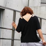 Tシャツ レディース 半袖 無地 白 黒 シンプル Ｖネック トップス | MiiDUE | 詳細画像7 