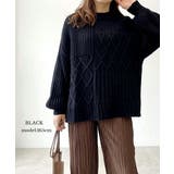 ブラック | ケーブルニット レディース トップス | MiiDUE
