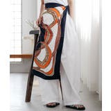 ネイビー | パネルプリント大判スカーフ シルクタッチ 大きめ | mili an deni