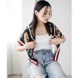 ブラック | レトロ柄トライアングルストール シルクタッチ 大きめ | mili an deni