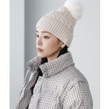 アイボリー | ファー取り外しケーブルニットキャップ ニット帽 ラビットファー | mili an deni