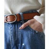 キャメル | オーバルベルト フェイクレザー ラウンドバックル | mili an deni