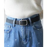 ブラック | スクエアバックルベルト フェイクレザー スクウェアバックル | mili an deni