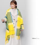 イエロー | ストール チェック柄 大判 | mili an deni