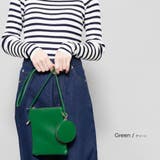 グリーン | 丸ポーチ付きミニショルダー バッグ 鞄 | mili an deni
