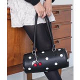 ブラック | チャーム付きロングハンドルドットバッグ トートバッグ ショルダーバッグ | mili an deni